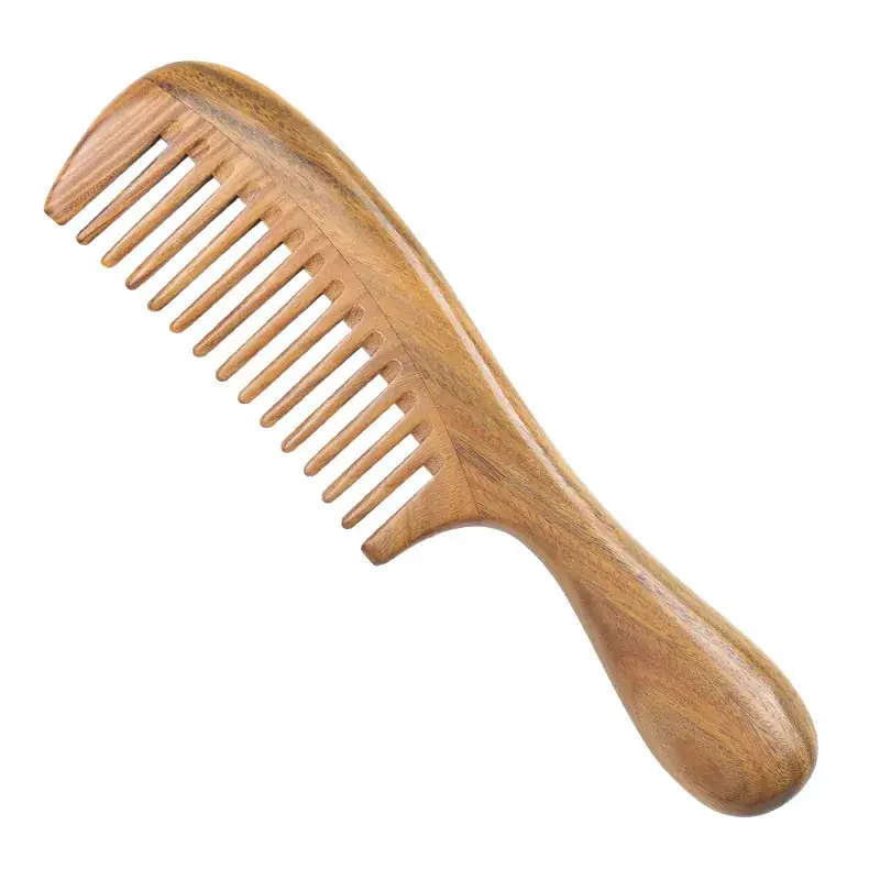 Wooden Hair Comb Green Sandalwood Massage - Image 4