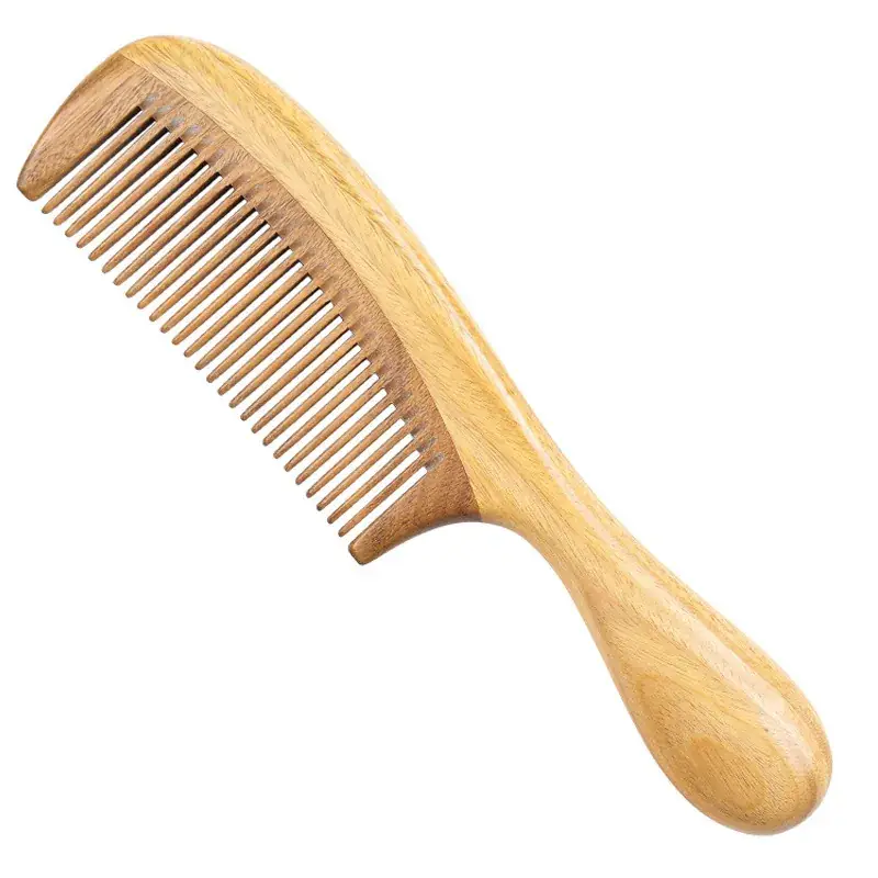 Wooden Hair Comb Green Sandalwood Massage - Image 5