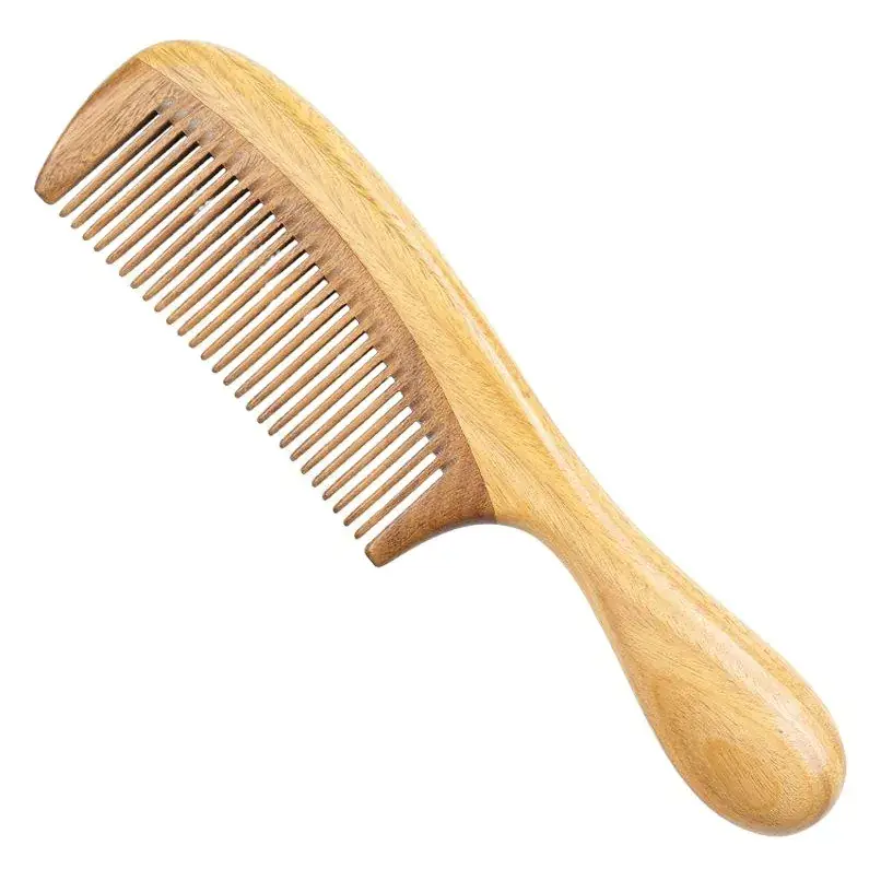 Wooden Hair Comb Green Sandalwood Massage