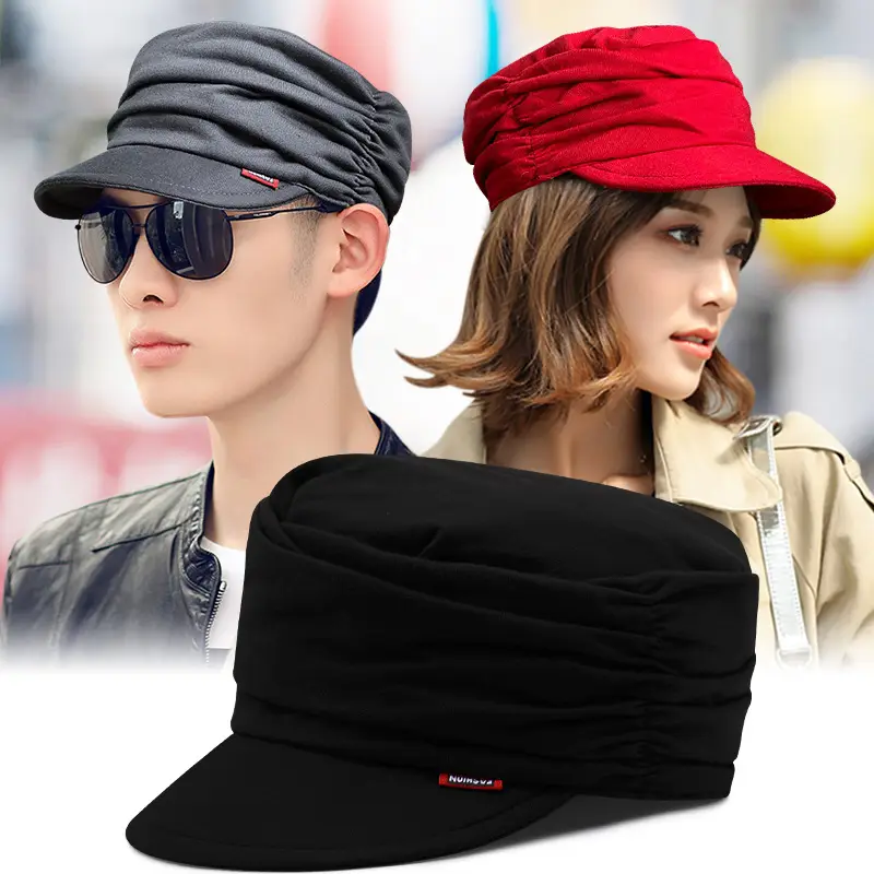 Red Stackable Flat Cap for Women Spring Autumn Casual