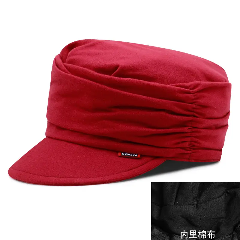 Red Stackable Flat Cap for Women Spring Autumn Casual - Image 11