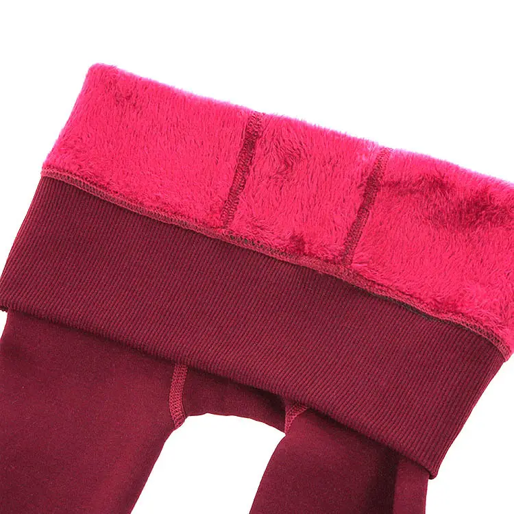 Black Velvet Knee-high Leggings for Women Winter Warm Pants - Image 12