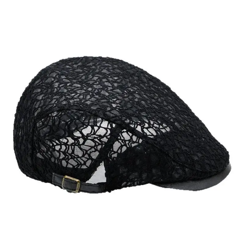 Women's Lace Hard Mesh Beret Summer Travel Cap - Image 21