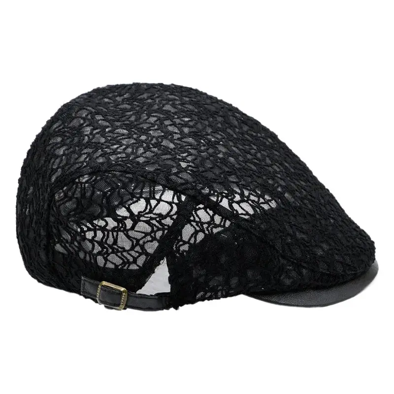 Women's Lace Hard Mesh Beret Summer Travel Cap