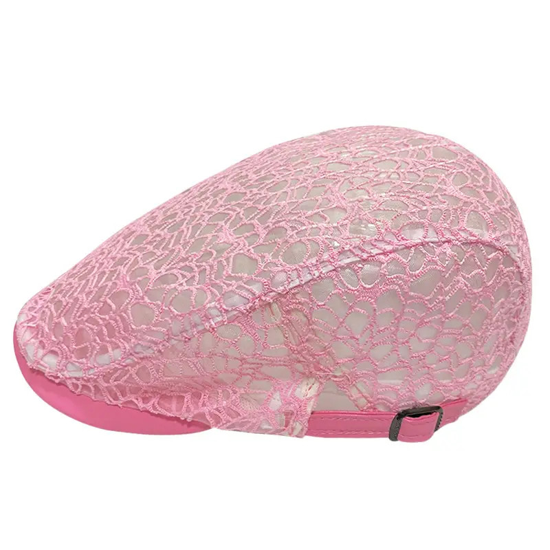 Women's Lace Hard Mesh Beret Summer Travel Cap - Image 10
