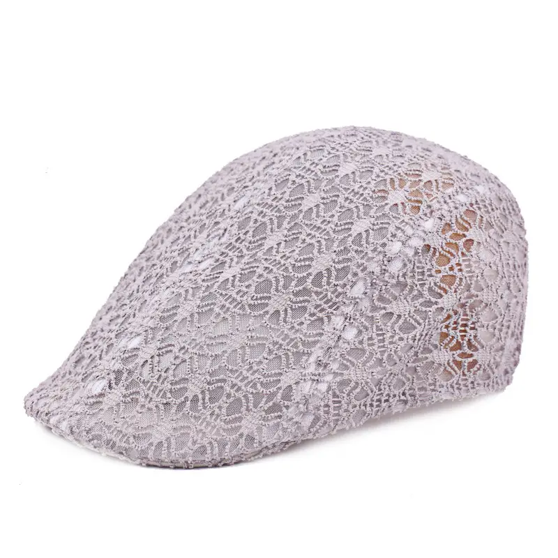 Women's Lace Hard Mesh Beret Summer Travel Cap - Image 15