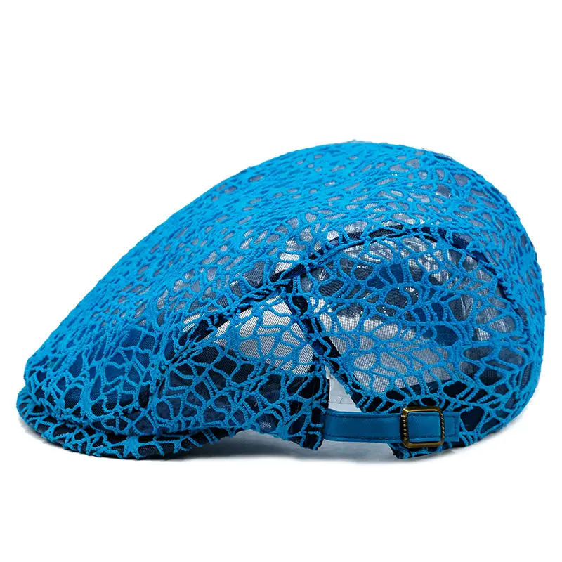Women's Lace Hard Mesh Beret Summer Travel Cap - Image 2