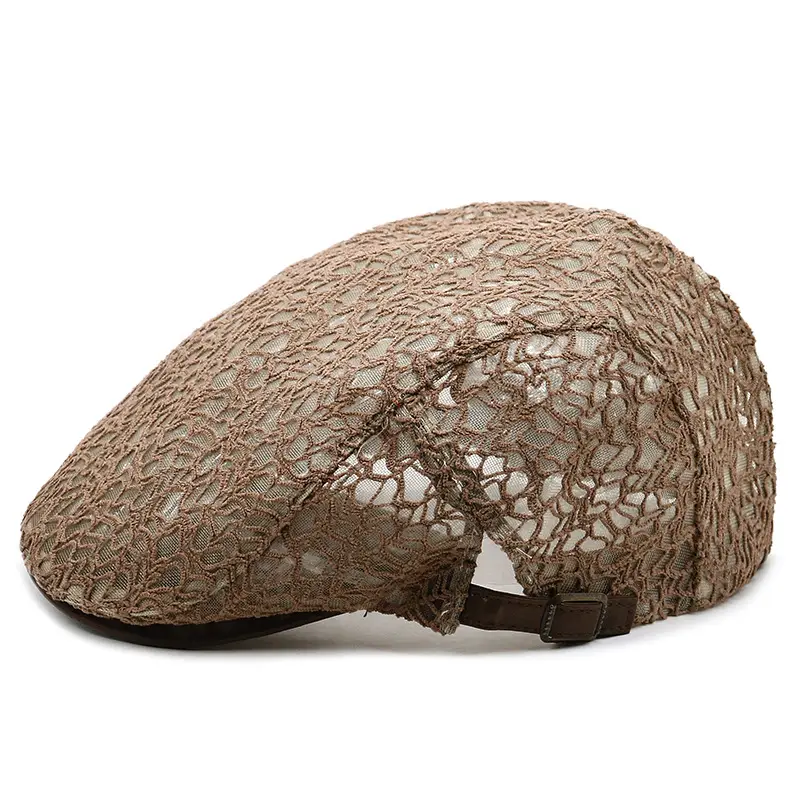 Women's Lace Hard Mesh Beret Summer Travel Cap - Image 5