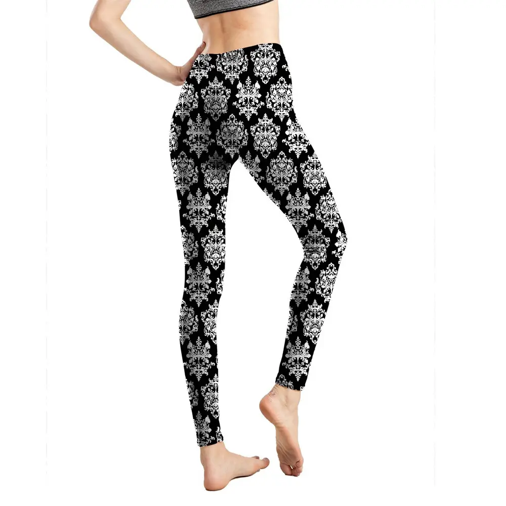 Abstract Printed Cropped Leggings Women European Style