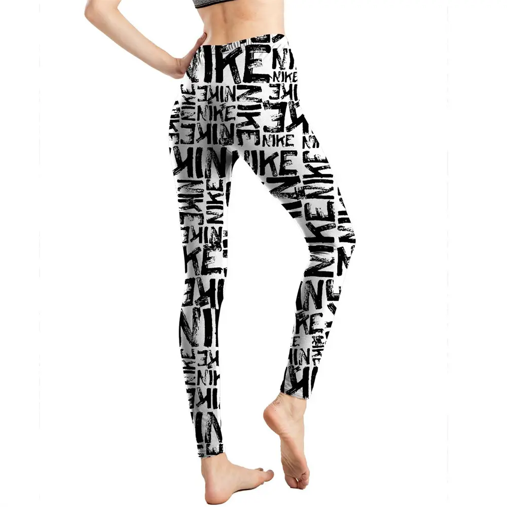 Abstract Printed Cropped Leggings Women European Style