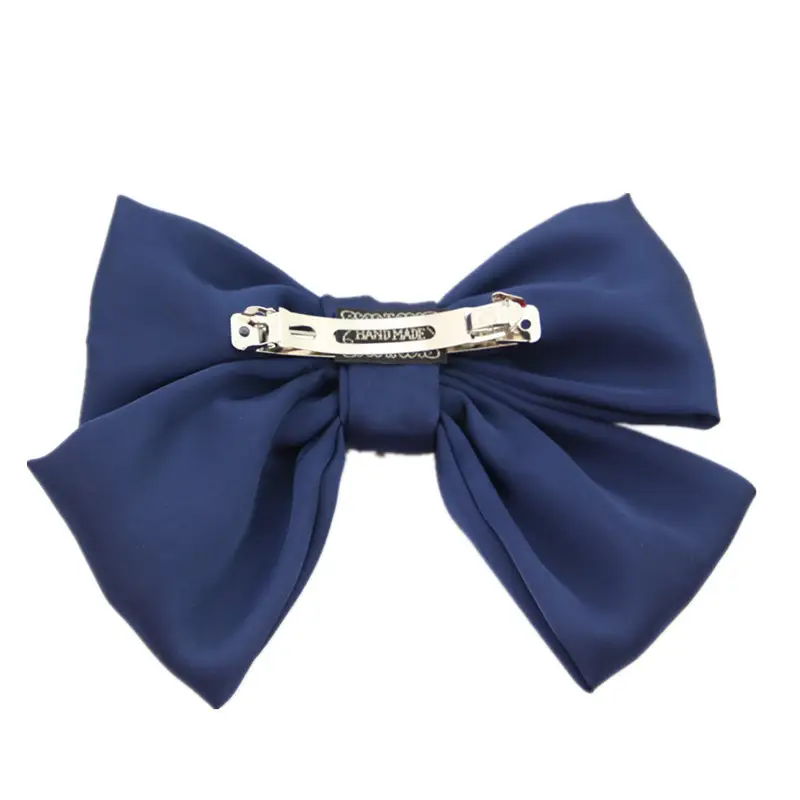 Black Satin Exaggerated Bow Hairpin Wholesale