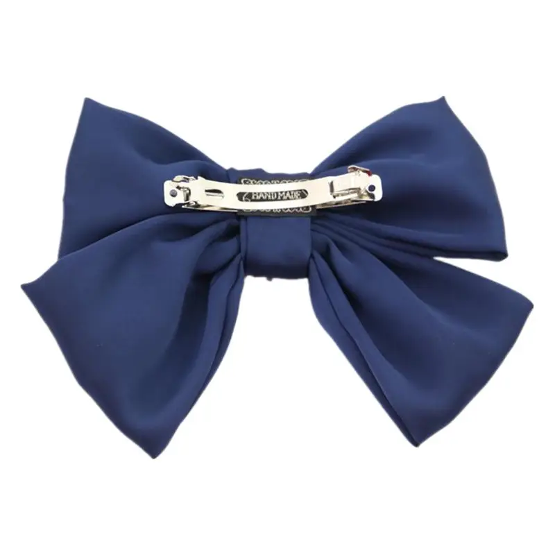 Black Satin Exaggerated Bow Hairpin Wholesale