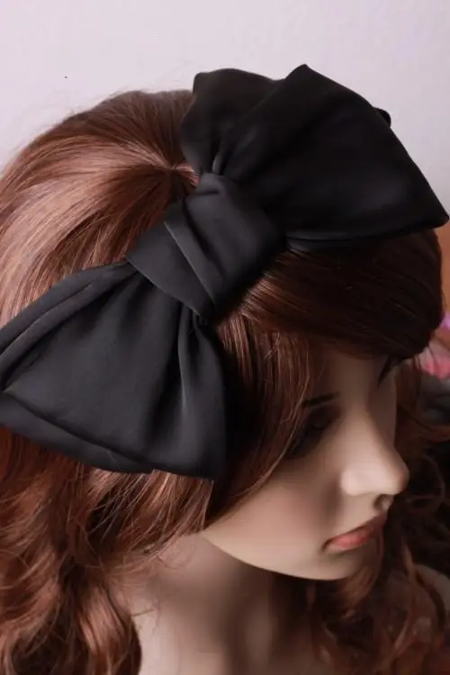 Black Satin Exaggerated Bow Hairpin Wholesale — feature 19