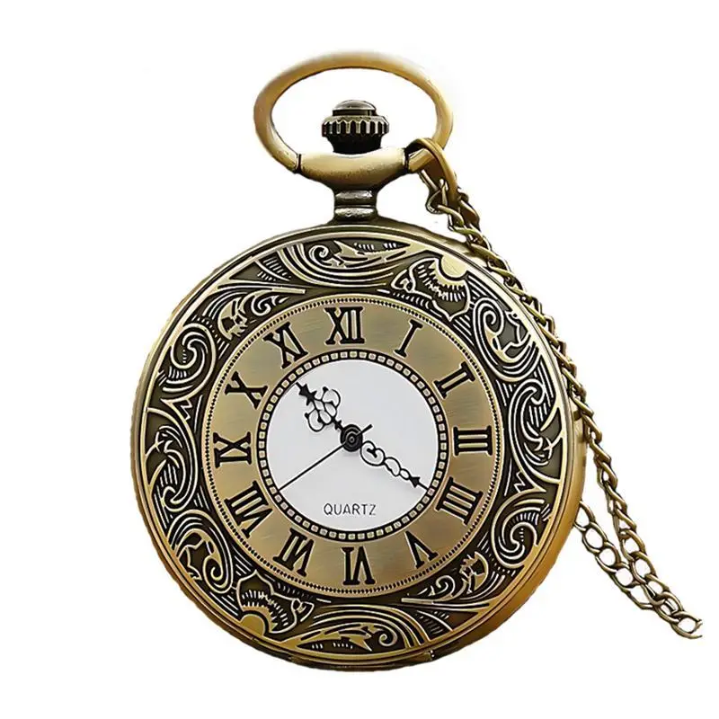 Wholesale Personalized Hollow-Out Vintage Pocket Watch Flip-Top Quartz Watch Creative Dial Vintage Pocket Watch Unisex