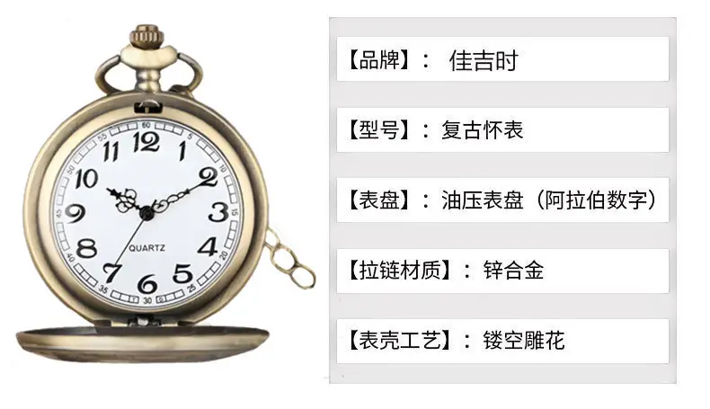 Wholesale Personalized Hollow-Out Vintage Pocket Watch Flip-Top Quartz Watch Creative Dial Vintage Pocket Watch Unisex — feature 11