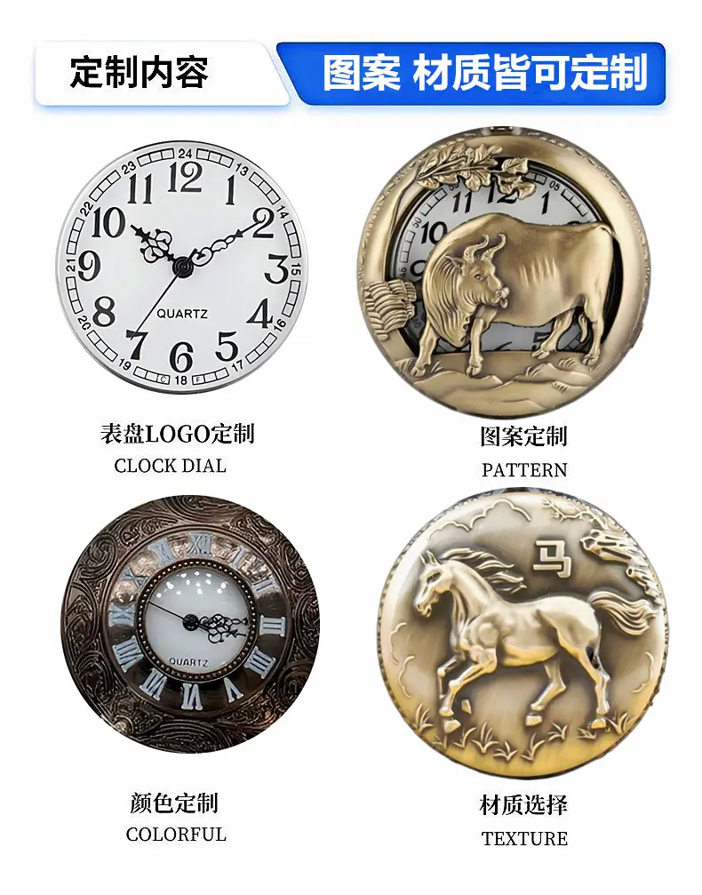 Wholesale Personalized Hollow-Out Vintage Pocket Watch Flip-Top Quartz Watch Creative Dial Vintage Pocket Watch Unisex — feature 14