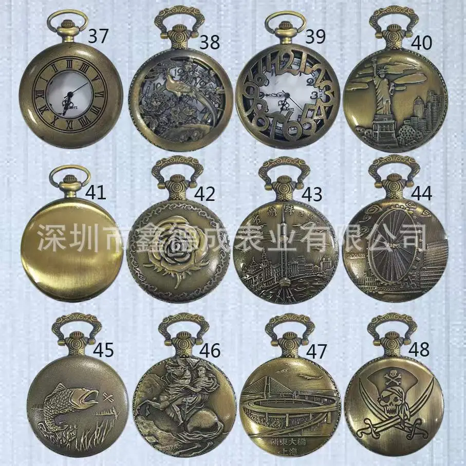 Wholesale Personalized Hollow-Out Vintage Pocket Watch Flip-Top Quartz Watch Creative Dial Vintage Pocket Watch Unisex — feature 15