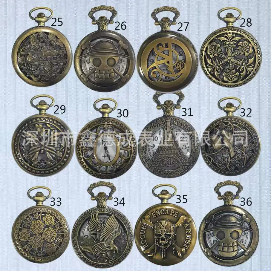 Wholesale Personalized Hollow-Out Vintage Pocket Watch Flip-Top Quartz Watch Creative Dial Vintage Pocket Watch Unisex — feature 16