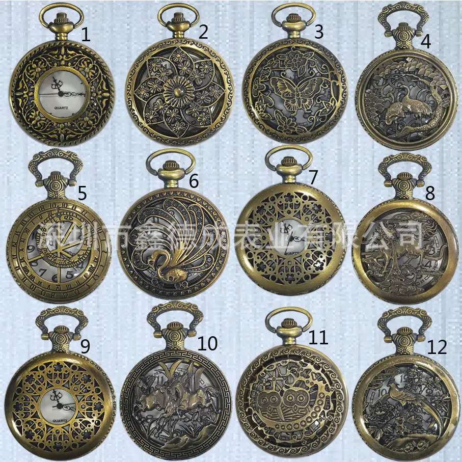Wholesale Personalized Hollow-Out Vintage Pocket Watch Flip-Top Quartz Watch Creative Dial Vintage Pocket Watch Unisex — feature 18