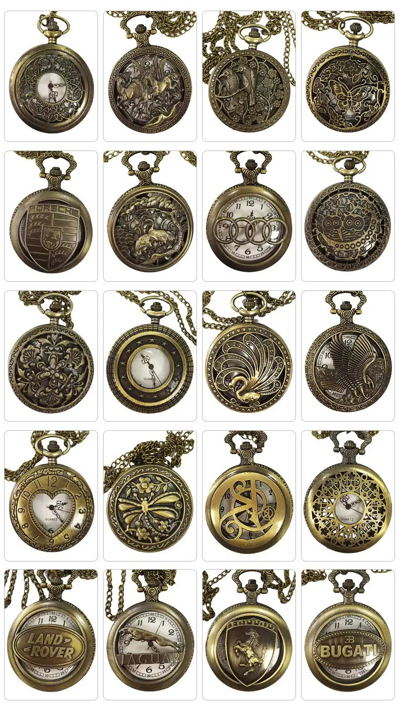 Wholesale Personalized Hollow-Out Vintage Pocket Watch Flip-Top Quartz Watch Creative Dial Vintage Pocket Watch Unisex — feature 19