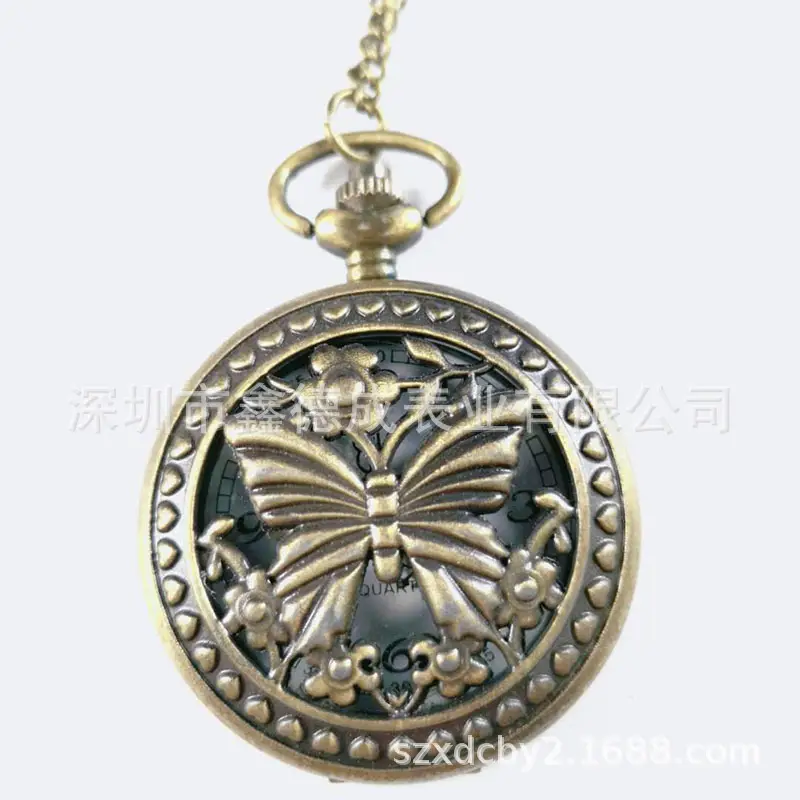 Wholesale Personalized Hollow-Out Vintage Pocket Watch Flip-Top Quartz Watch Creative Dial Vintage Pocket Watch Unisex