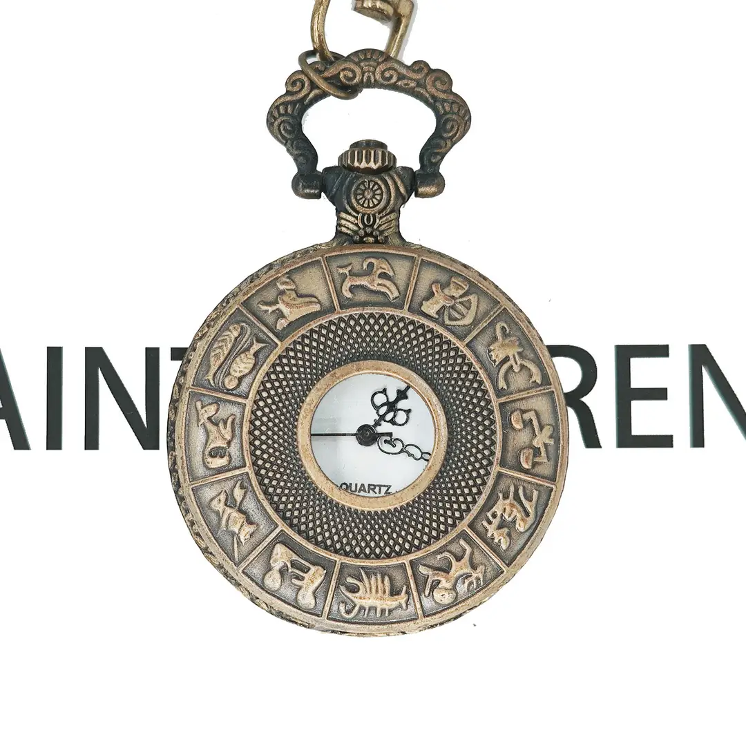 Wholesale Personalized Hollow-Out Vintage Pocket Watch Flip-Top Quartz Watch Creative Dial Vintage Pocket Watch Unisex