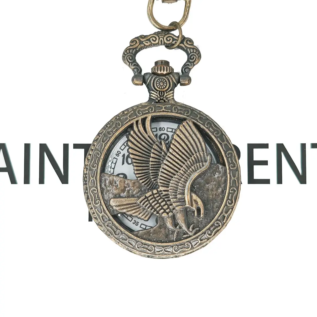 Wholesale Personalized Hollow-Out Vintage Pocket Watch Flip-Top Quartz Watch Creative Dial Vintage Pocket Watch Unisex