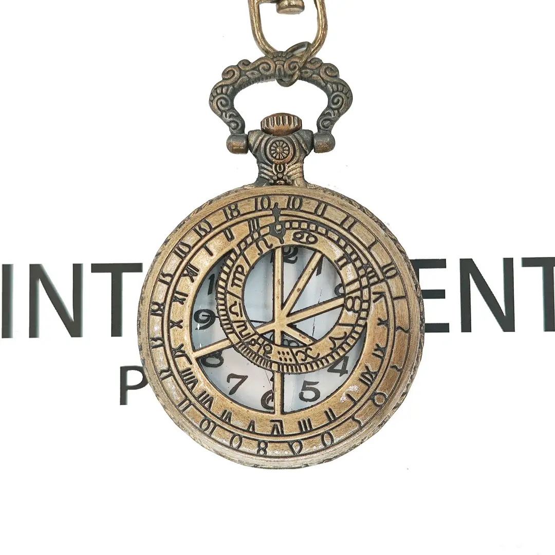 Wholesale Personalized Hollow-Out Vintage Pocket Watch Flip-Top Quartz Watch Creative Dial Vintage Pocket Watch Unisex