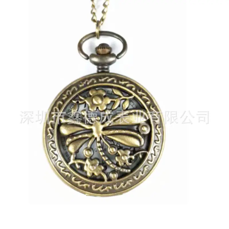 Wholesale Personalized Hollow-Out Vintage Pocket Watch Flip-Top Quartz Watch Creative Dial Vintage Pocket Watch Unisex