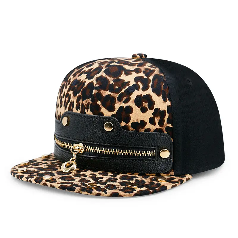 Leopard Print Zipper Cap for Men Women Summer Wear - Image 2