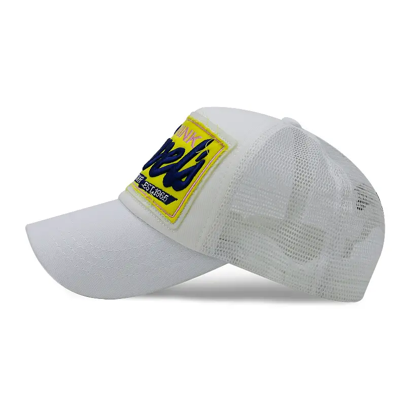 Korean Letter Baseball Cap with Mesh Back & UV Sunscreen