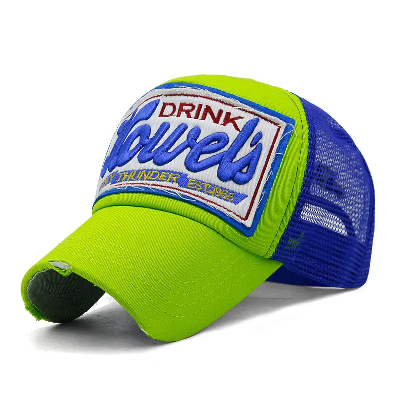fluorescent green blue mesh