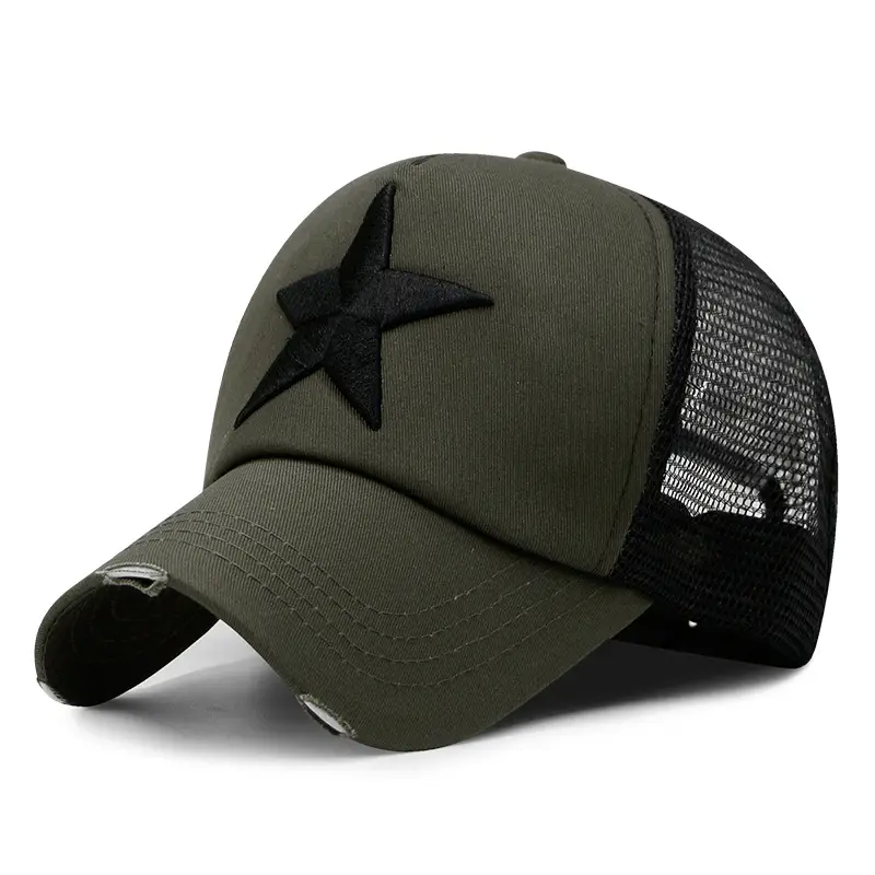 Five-pointed star-army green black net