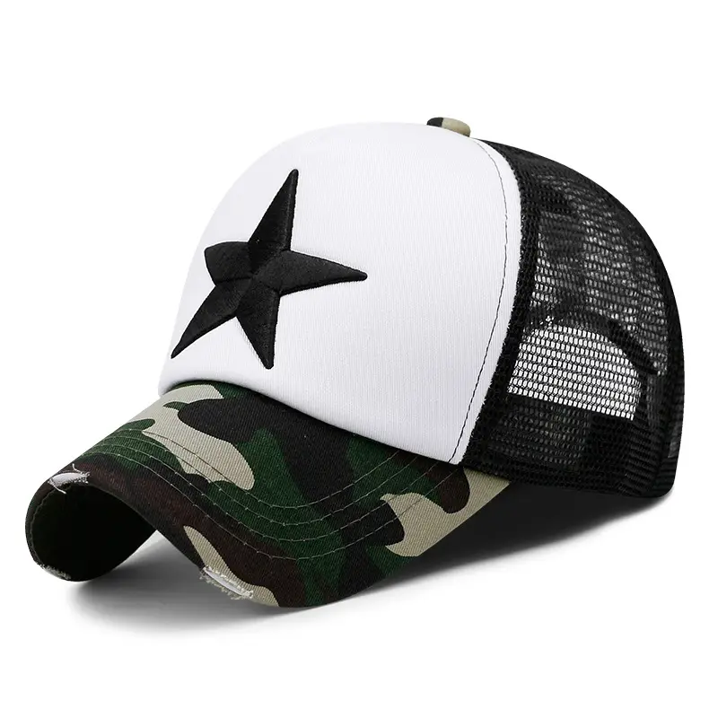 Five-pointed star-camouflage white and black net
