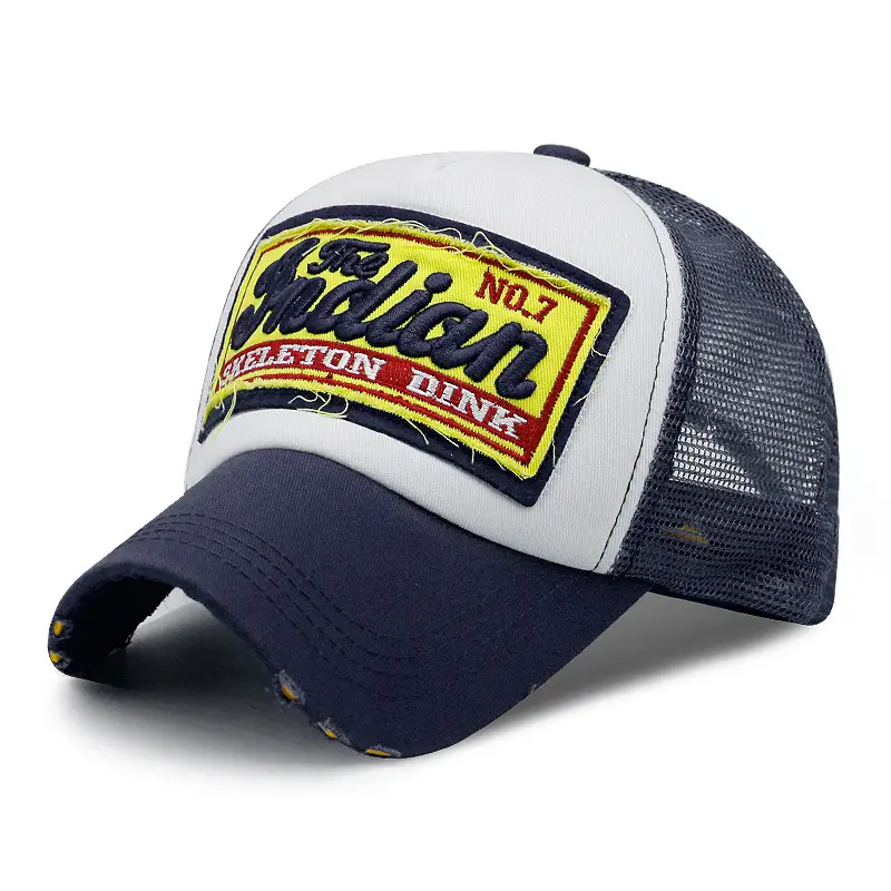 Korean Letter Baseball Cap with Mesh Back & UV Sunscreen