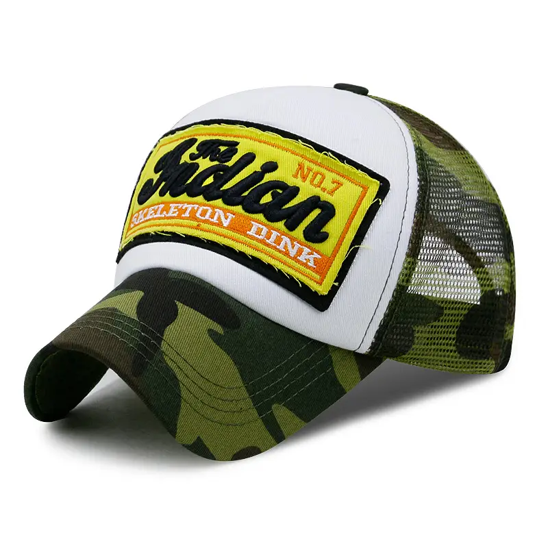 Korean Letter Baseball Cap with Mesh Back & UV Sunscreen