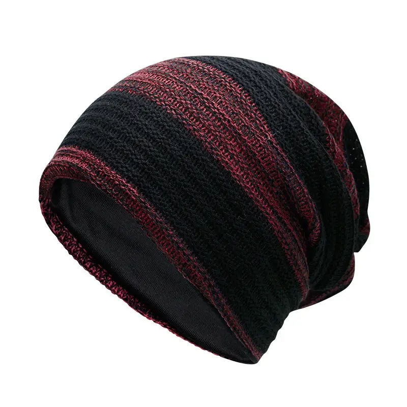 Men's Black Knitted Wool Cap Winter Warm Bag Cap - Image 13