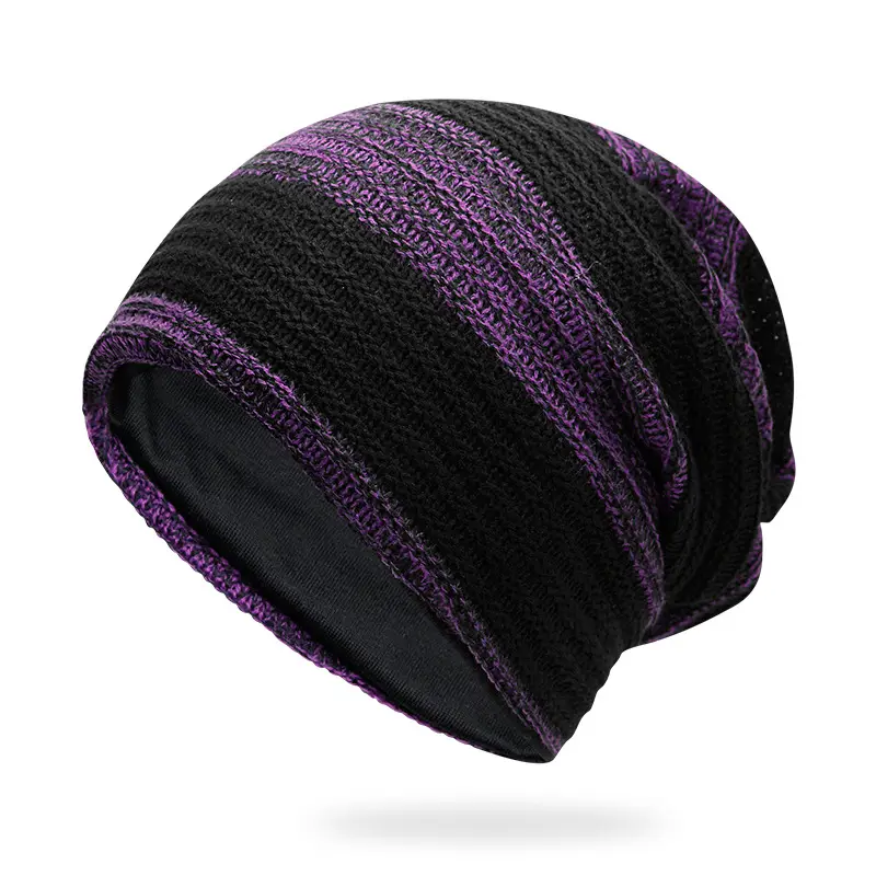 Men's Black Knitted Wool Cap Winter Warm Bag Cap - Image 6