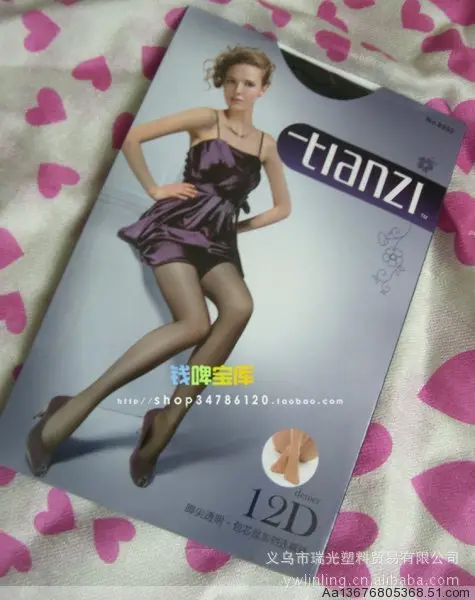 Tianzi 12D ultra-thin meat-penetrating toe transparent core-spun silk crotch pantyhose 8202 8202B - Image 3