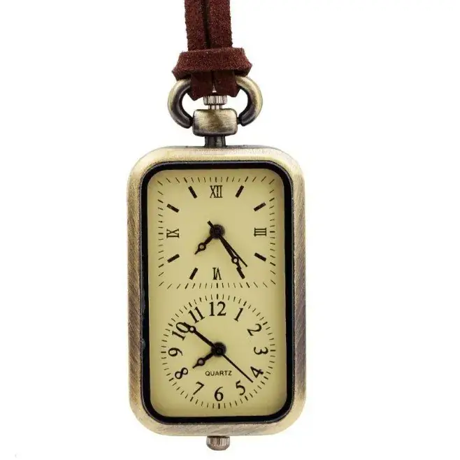 Retro Hanging Chain Watch Gold Plated Dual Movement
