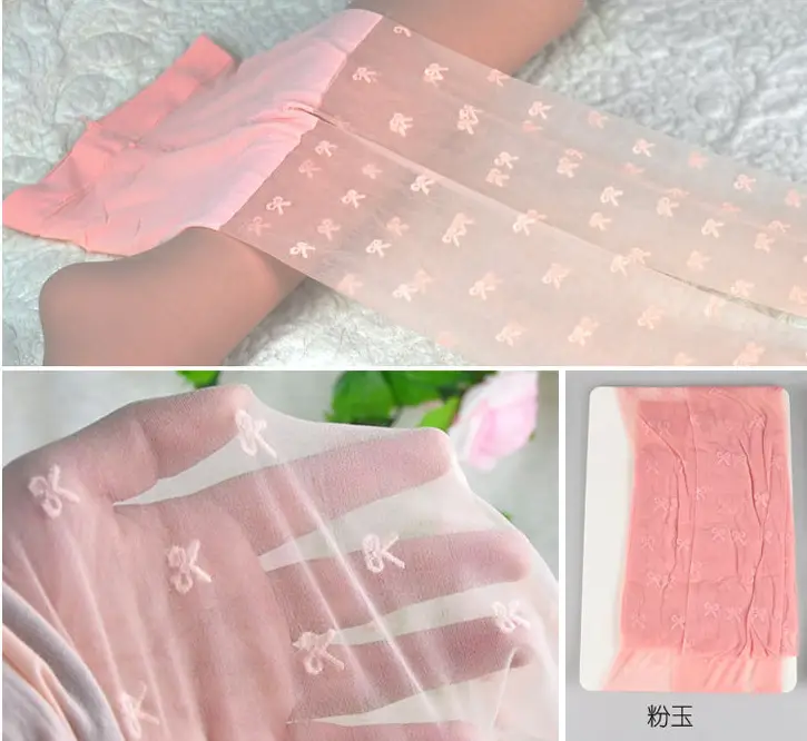 Summer ultra-thin 8D bow cored Silk T crotch cotton crotch jacquard pantyhose 8551 stockings for women Wholesale - Image 6