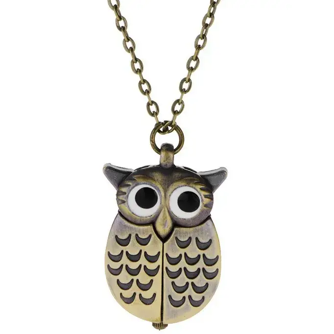 Retro Owl Quartz Pocket Watch Chain Watch
