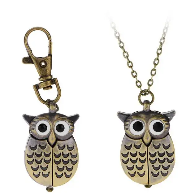 Retro Owl Quartz Pocket Watch Chain Watch