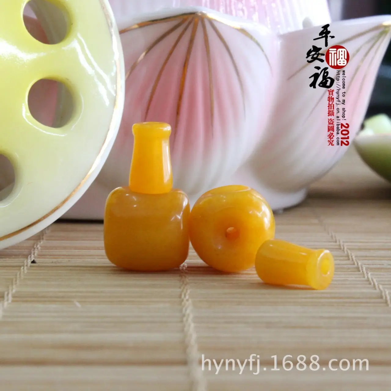 Yellow Chalcedony Buddha Head Beads for DIY Crafts - Image 2