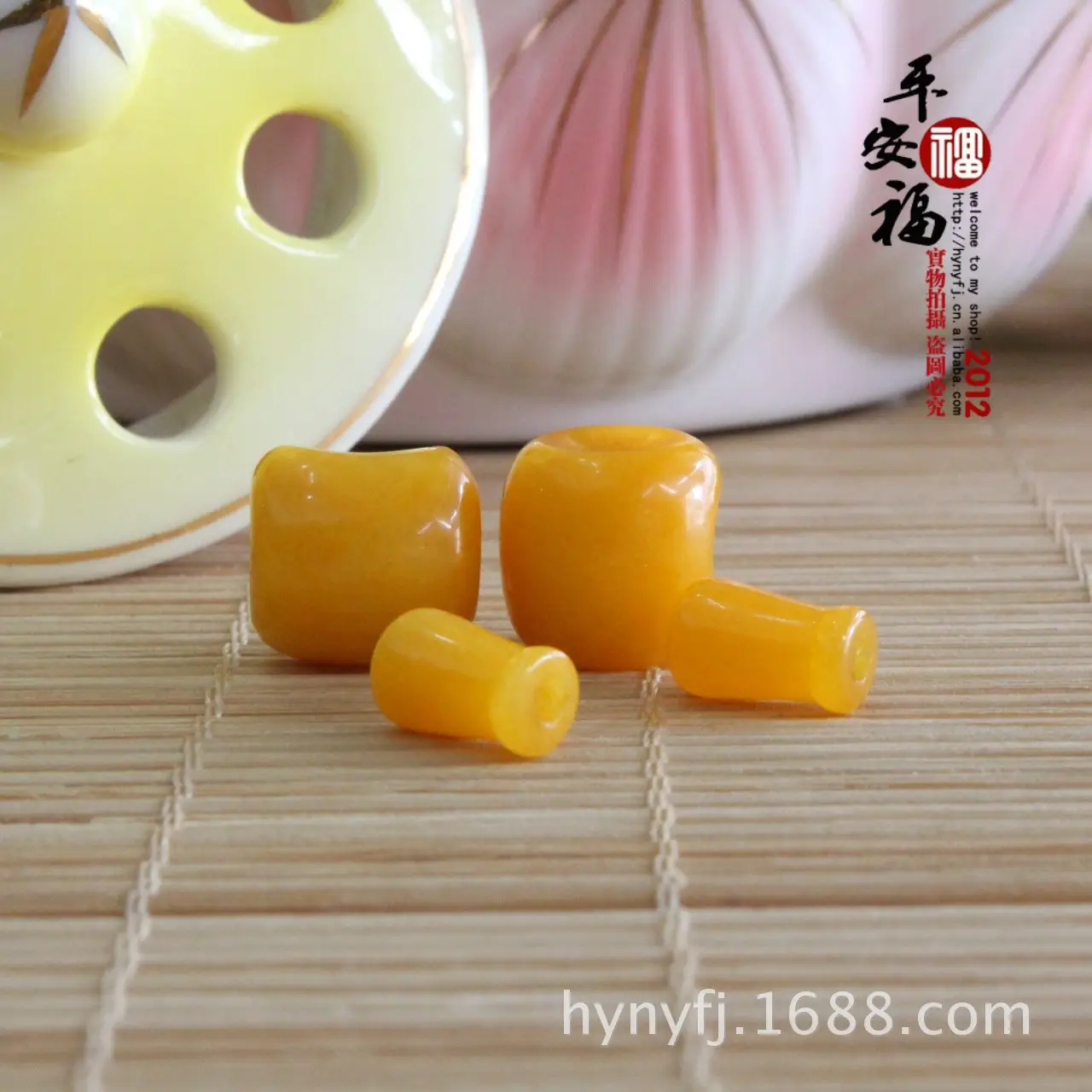 Yellow Chalcedony Buddha Head Beads for DIY Crafts - Image 3