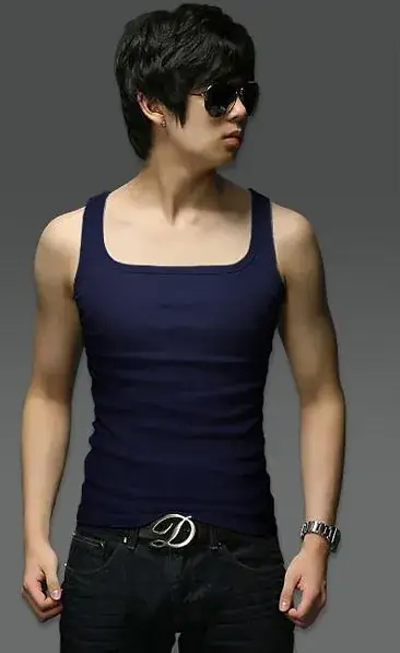 Men's Purple Cotton Square Collar Vest