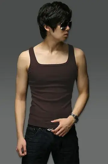 Men's Purple Cotton Square Collar Vest