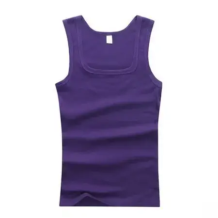 Men's Purple Cotton Square Collar Vest