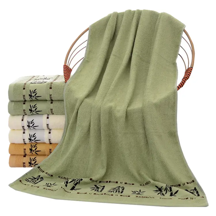 Bamboo Fiber Bath Towel Thickened Soft Absorbent - Image 9