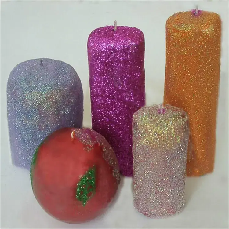 Sky Blue Glitter Laser Craft Decor Candle
